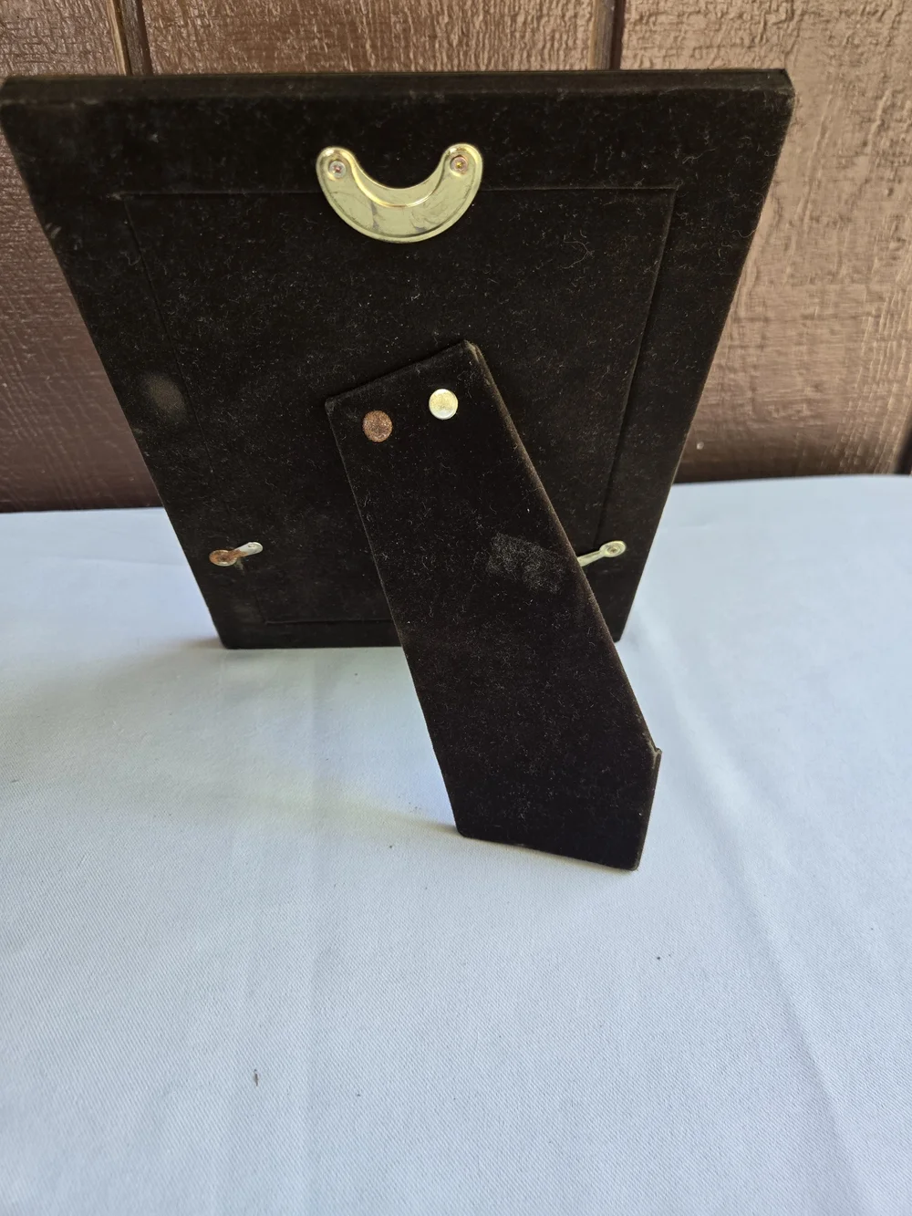 Solid Brass Golden Ribbon Accented Photo Frame Vintage